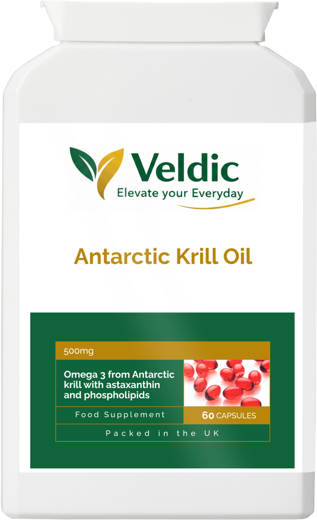 veldic antarctic krill oil supplement for heart and brain health