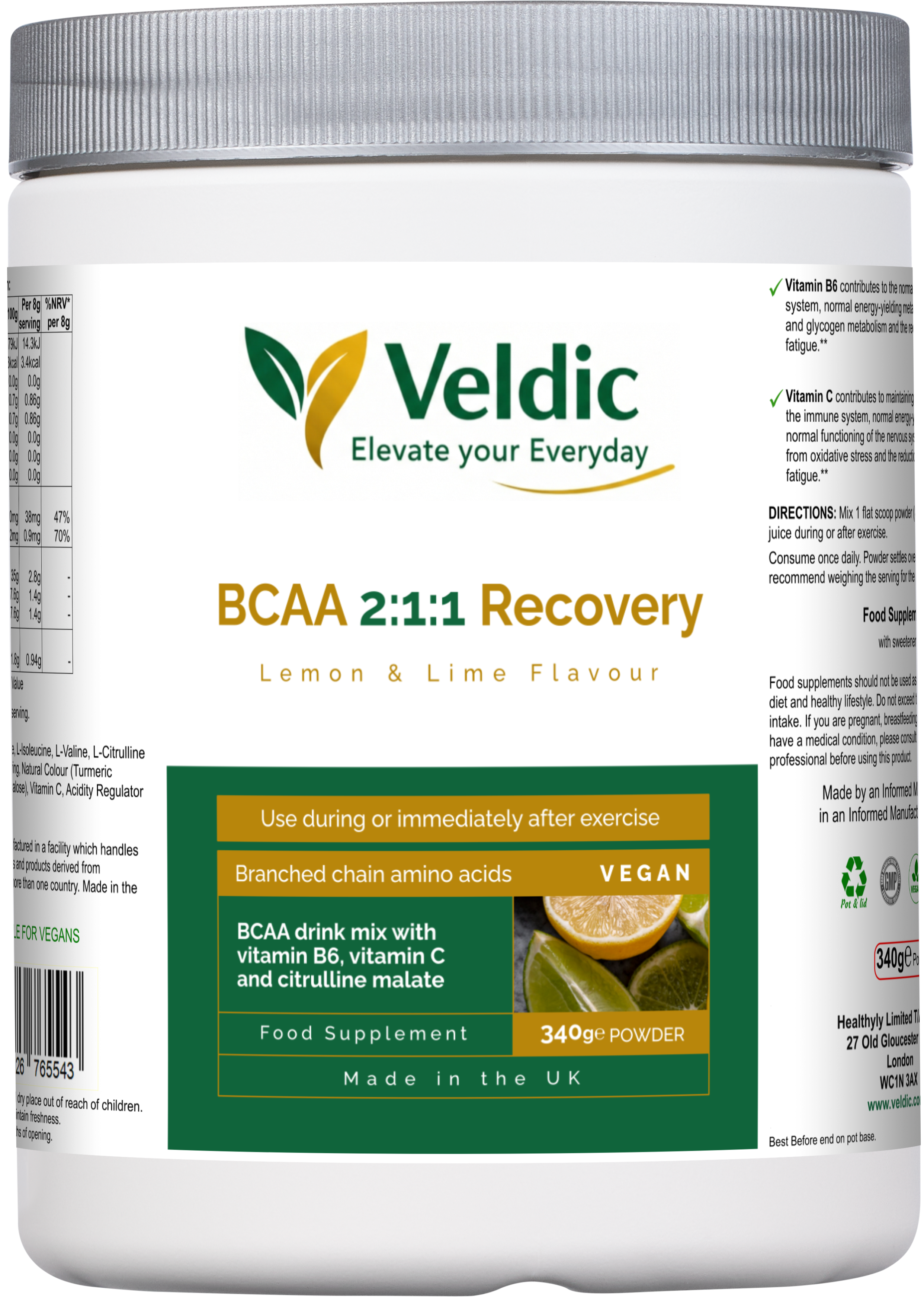 veldic bcaa 2 1 1 recovery supplement for muscle repair and endurance