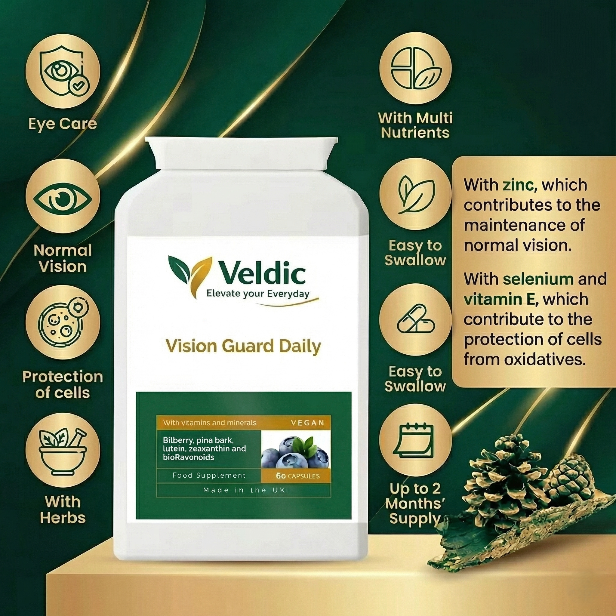 veldic eye supplement for everyday vision support