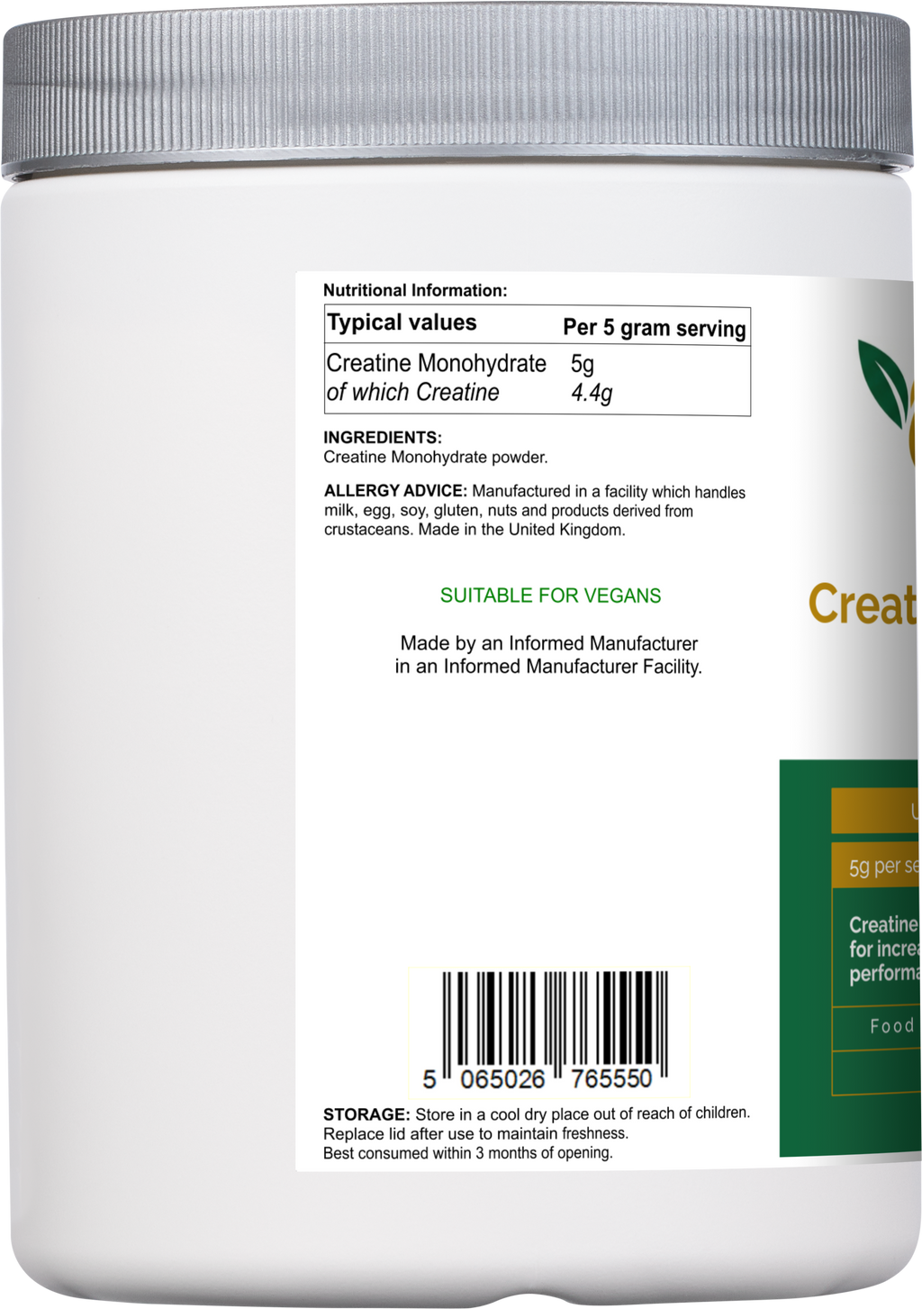 creatine supplement for daily training support