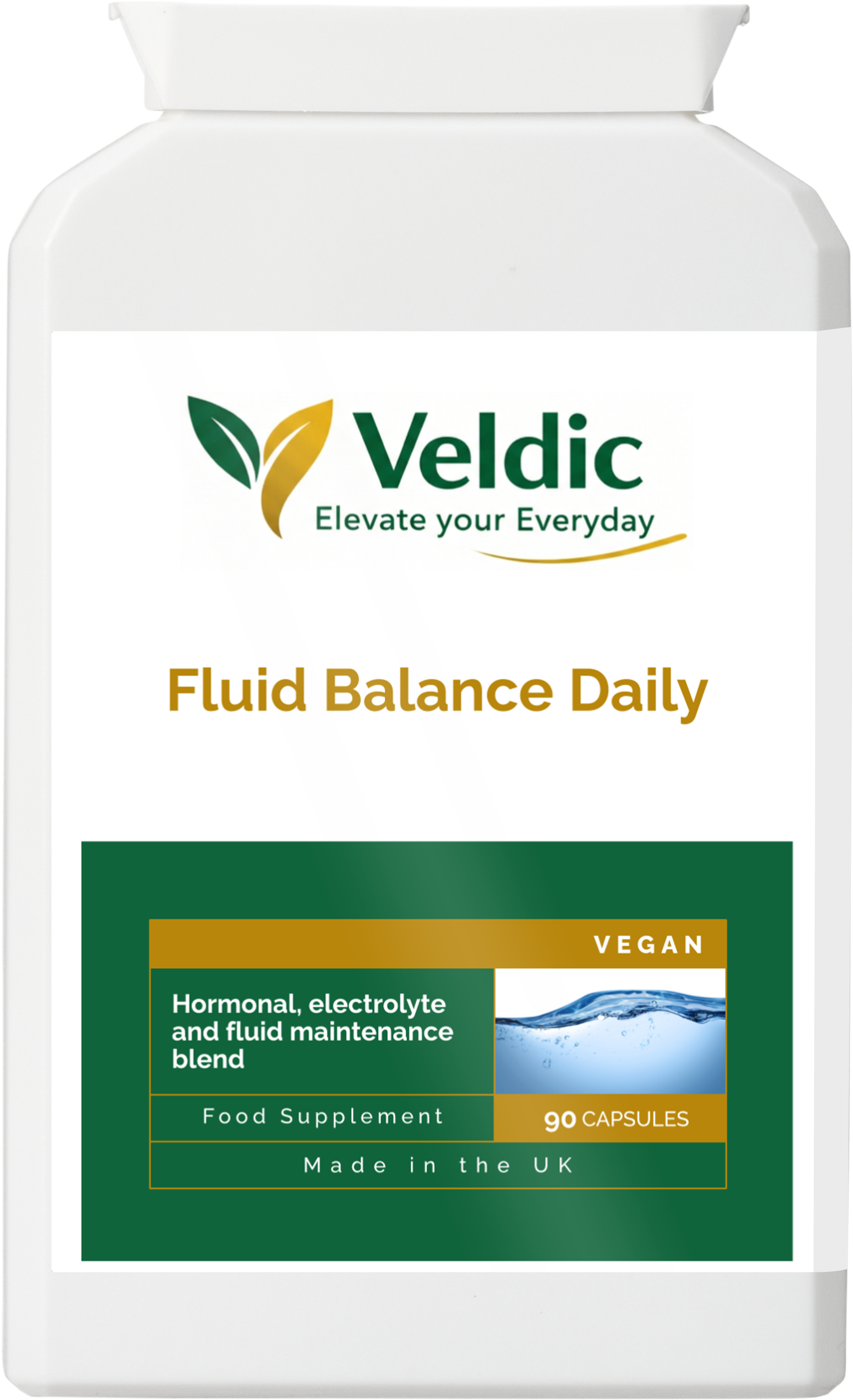 veldic fluid balance daily supplement for hydration and water balance