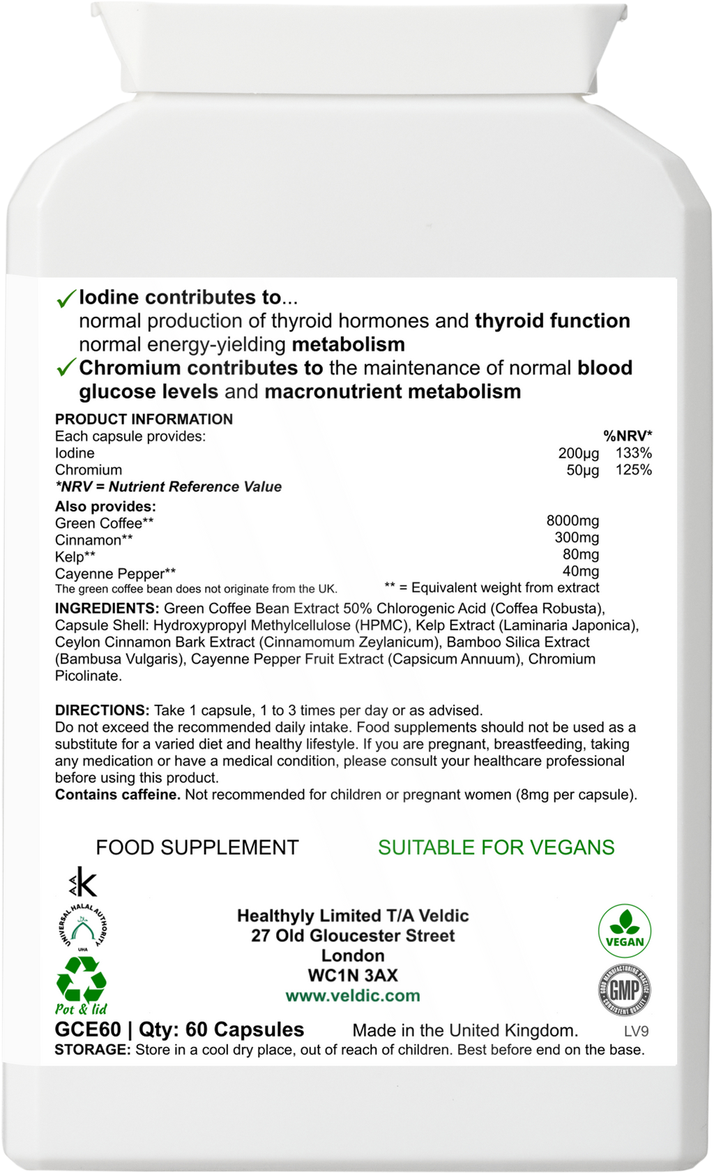 veldic green coffee active product packaging image