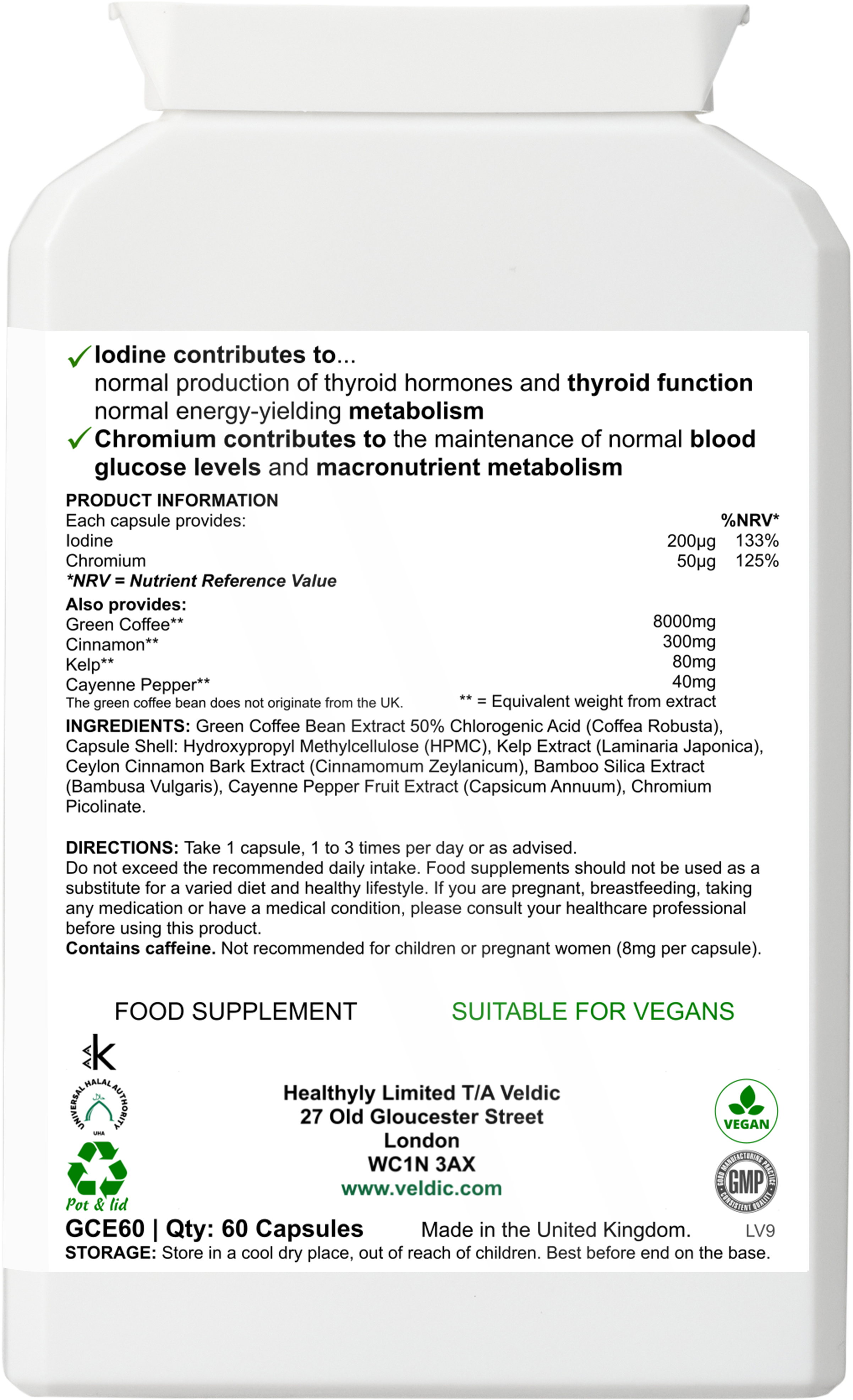veldic green coffee active product packaging image