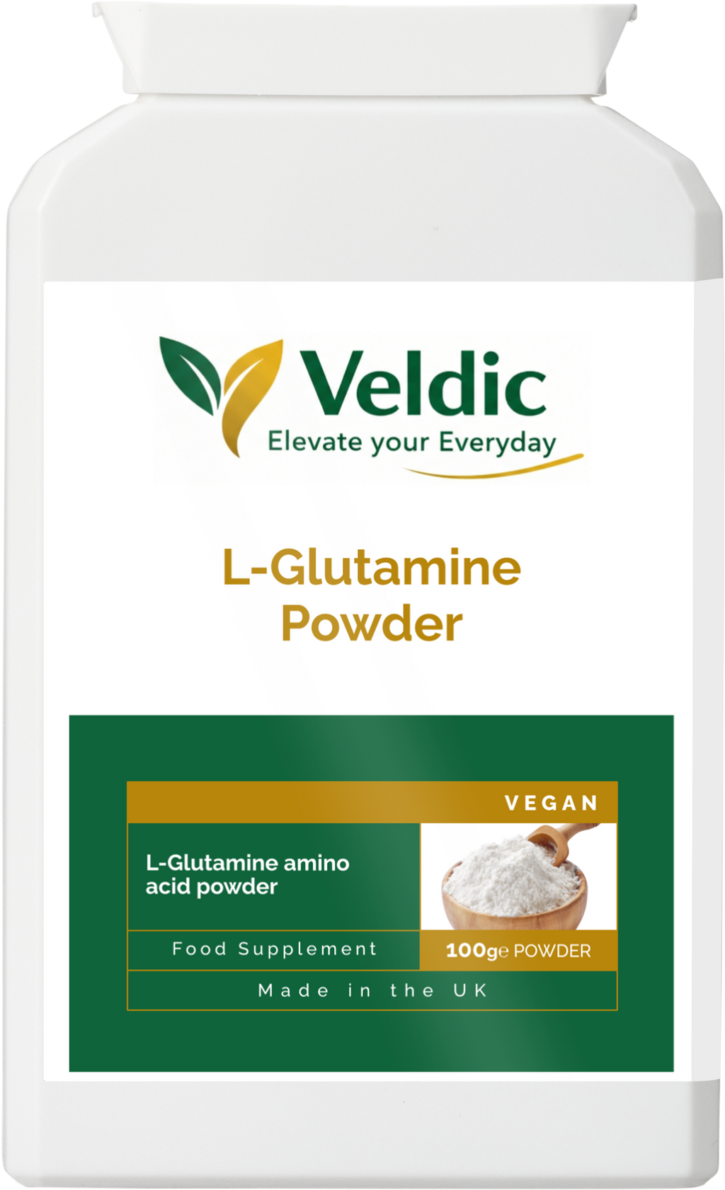 veldic l glutamine powder for muscle recovery and repair