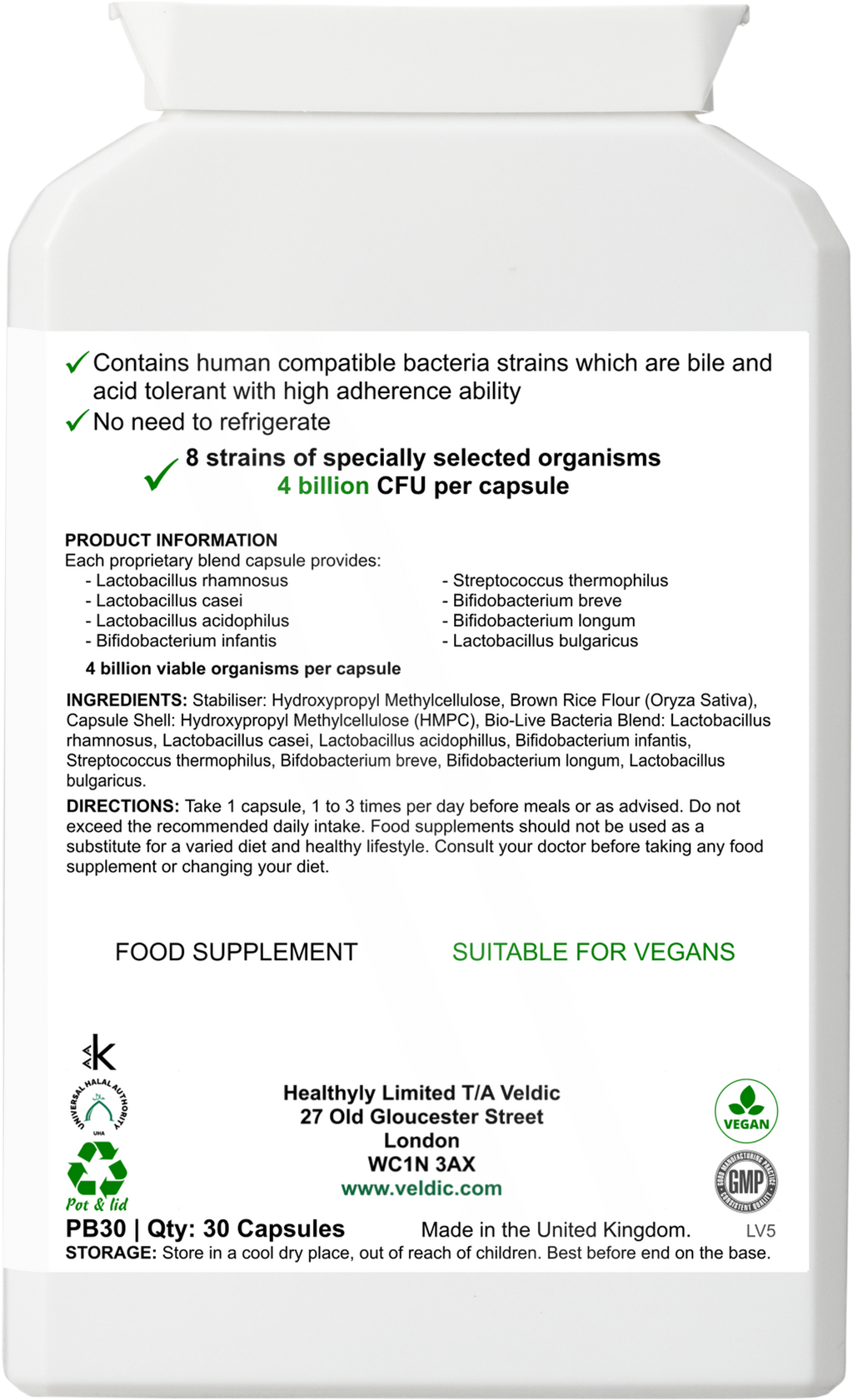 probiotic capsules for gut flora balance