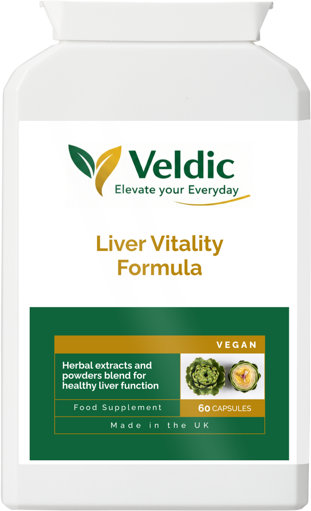 veldic liver vitality formula supplement for liver health and detox