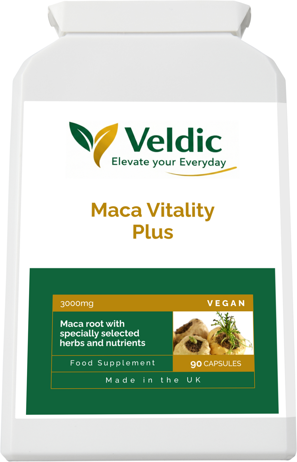 veldic maca vitality plus supplement for energy and hormone balance