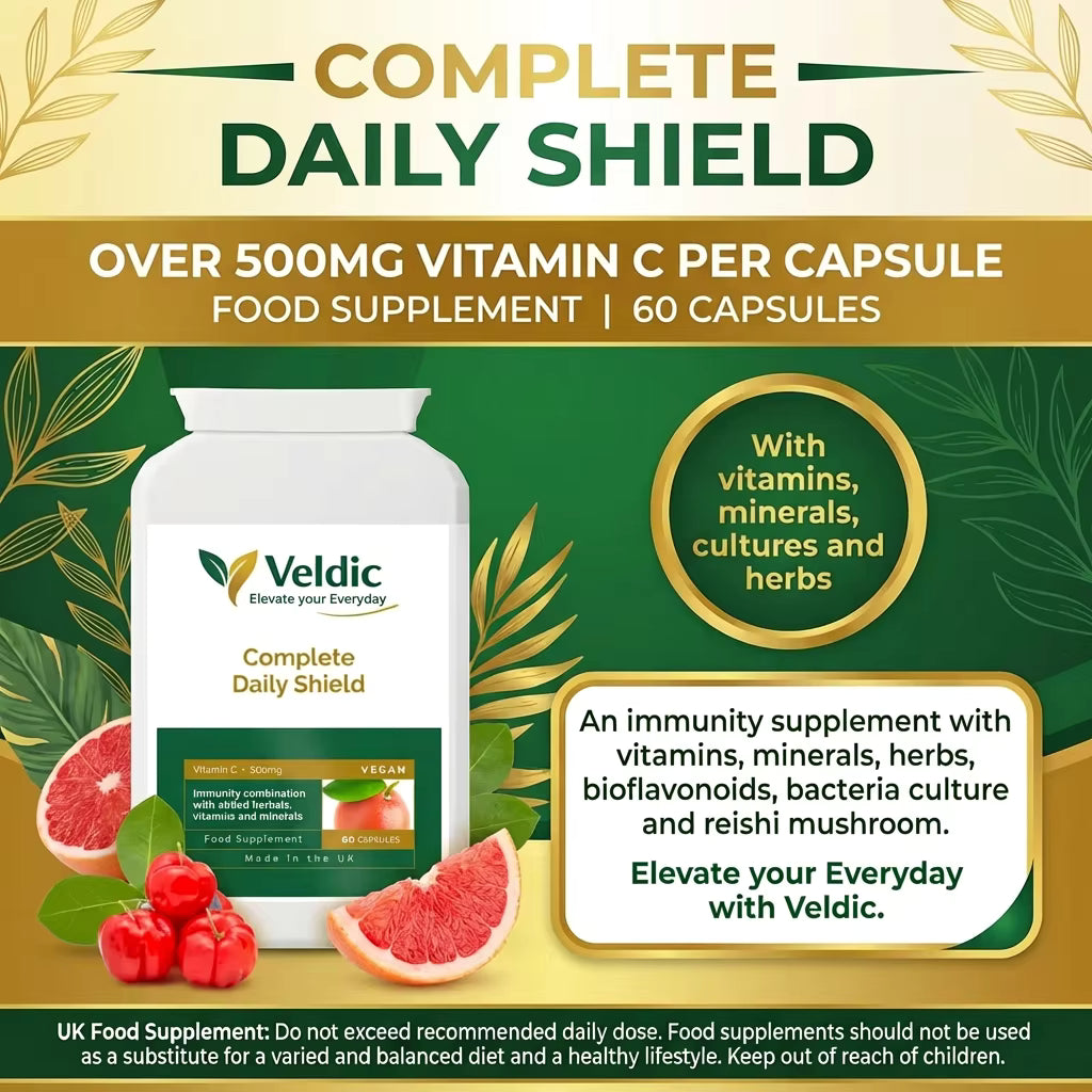 veldic complete daily shield for immunity and overall health
