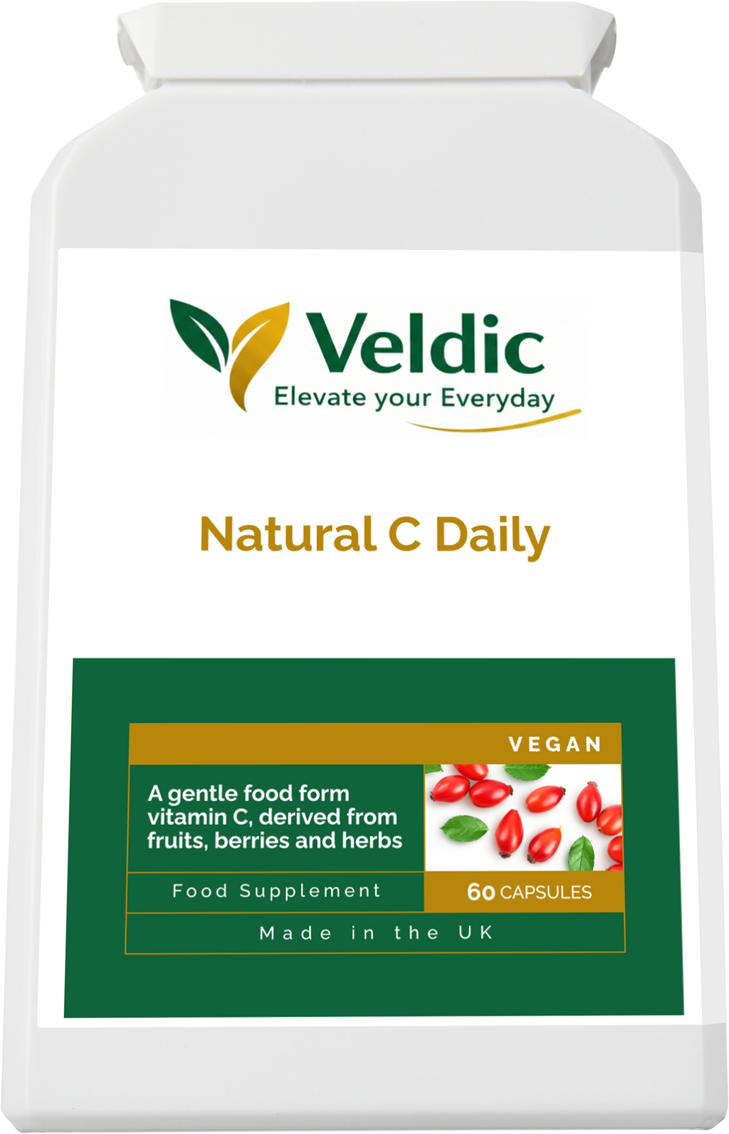 veldic natural c daily supplement for immunity and antioxidant support