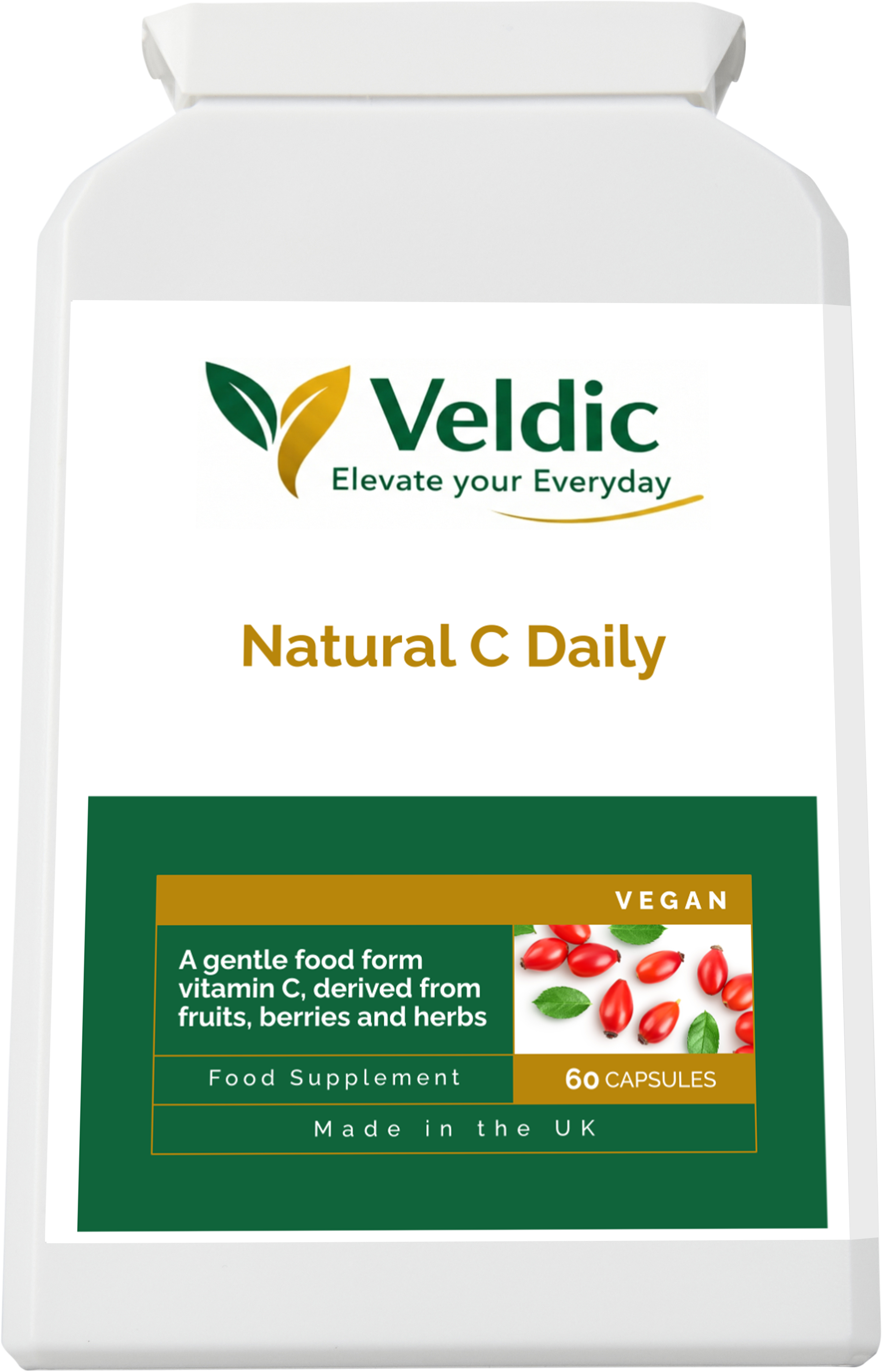 veldic natural c daily supplement for immunity and antioxidant support