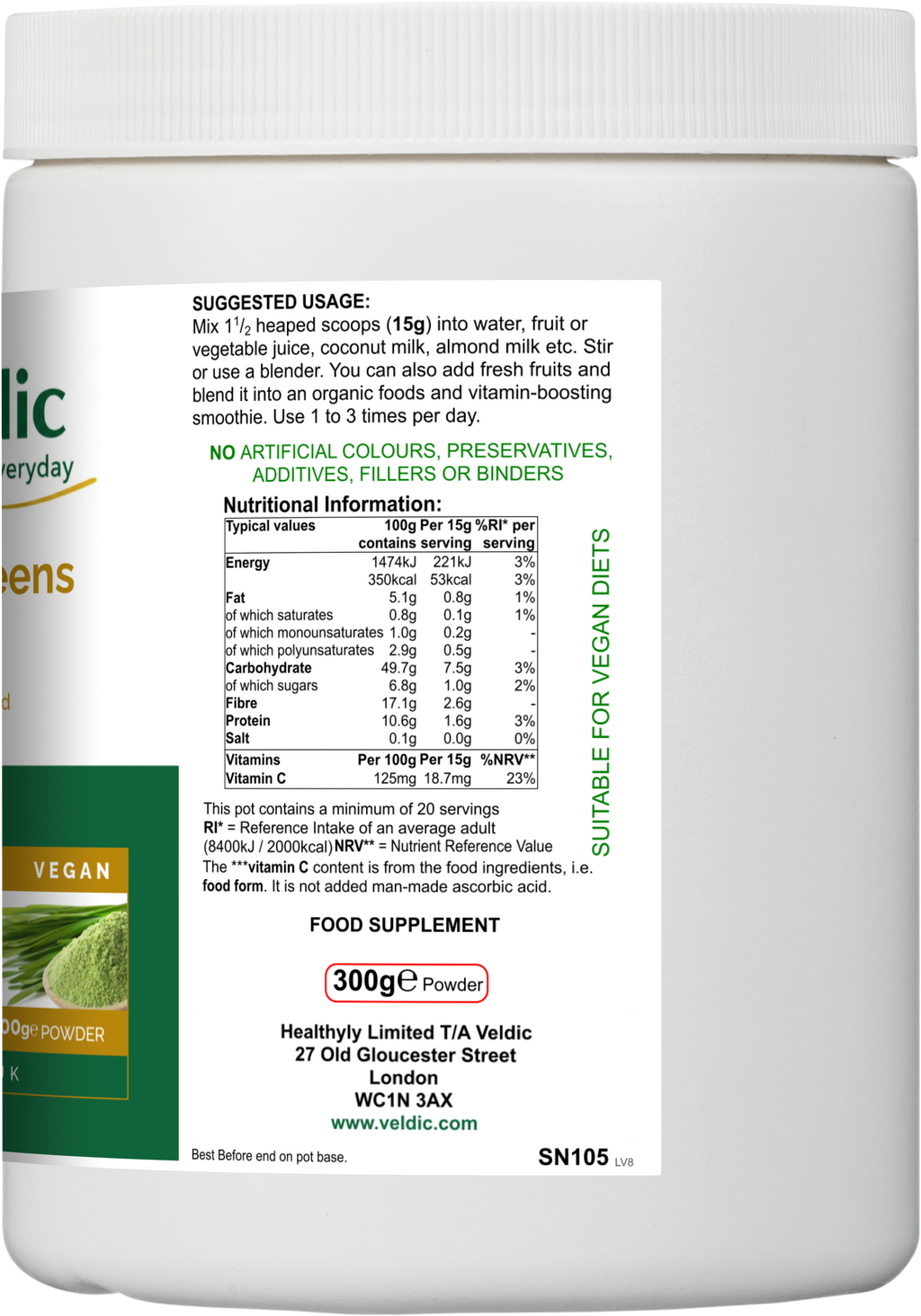 plant based greens supplement for energy and vitality