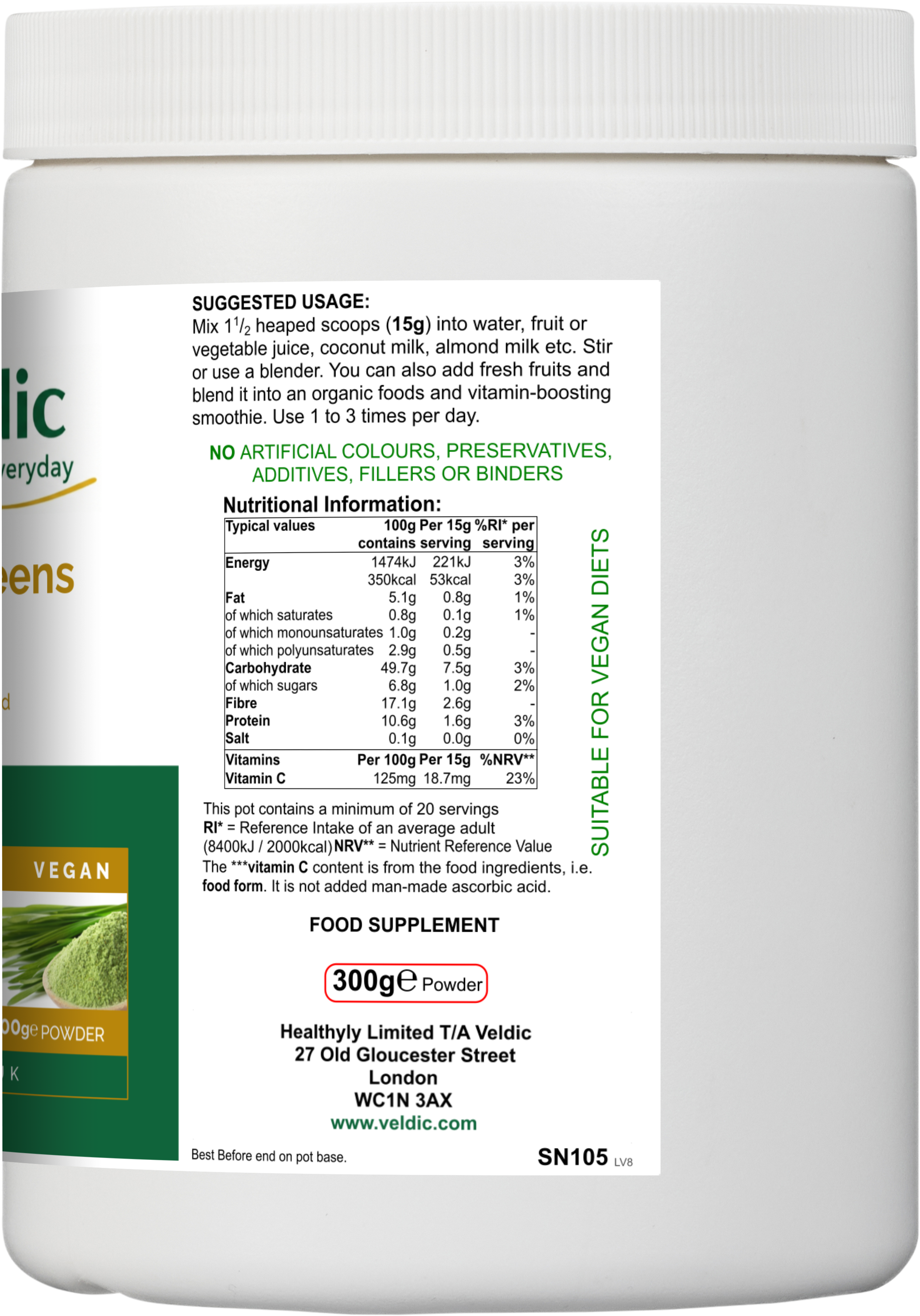 plant based greens supplement for energy and vitality