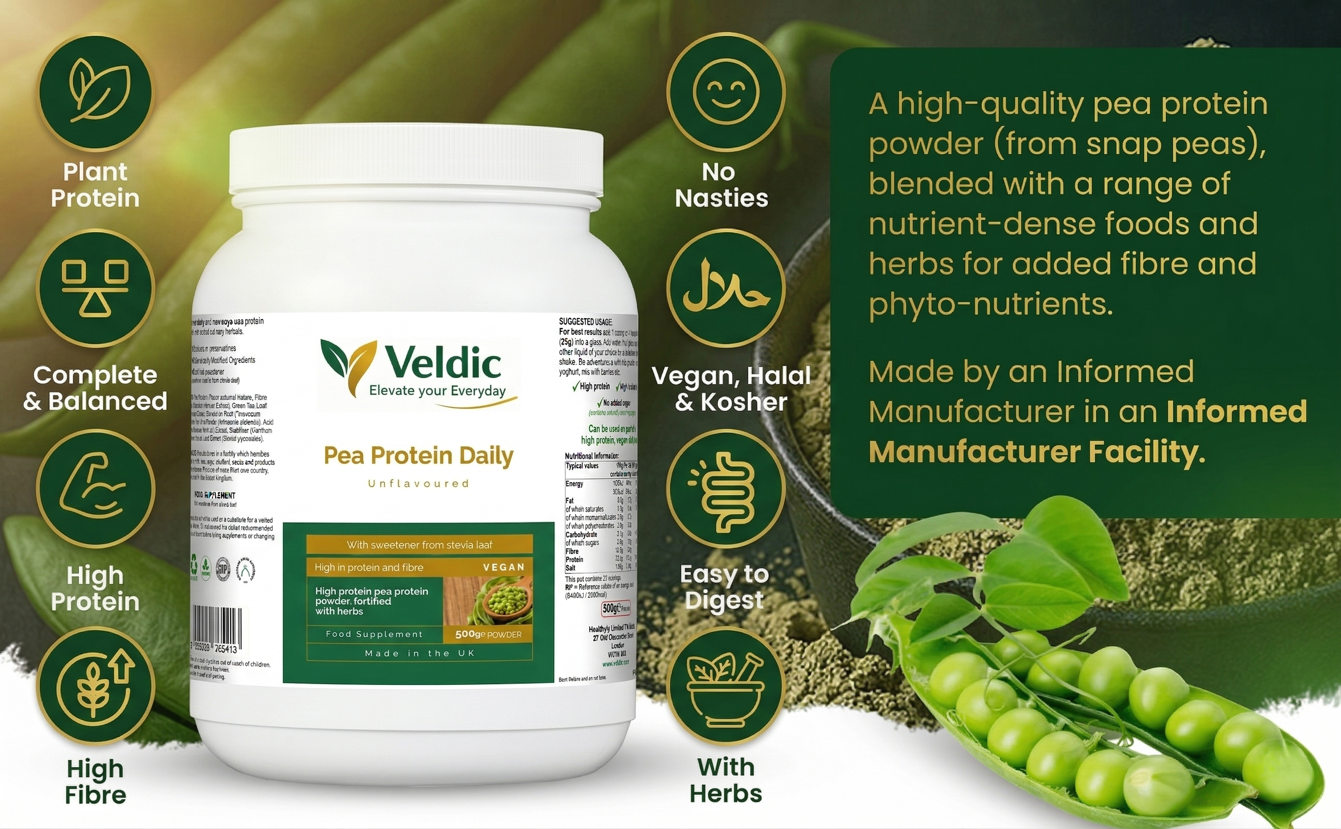 pea protein powder for fitness and daily nutrition