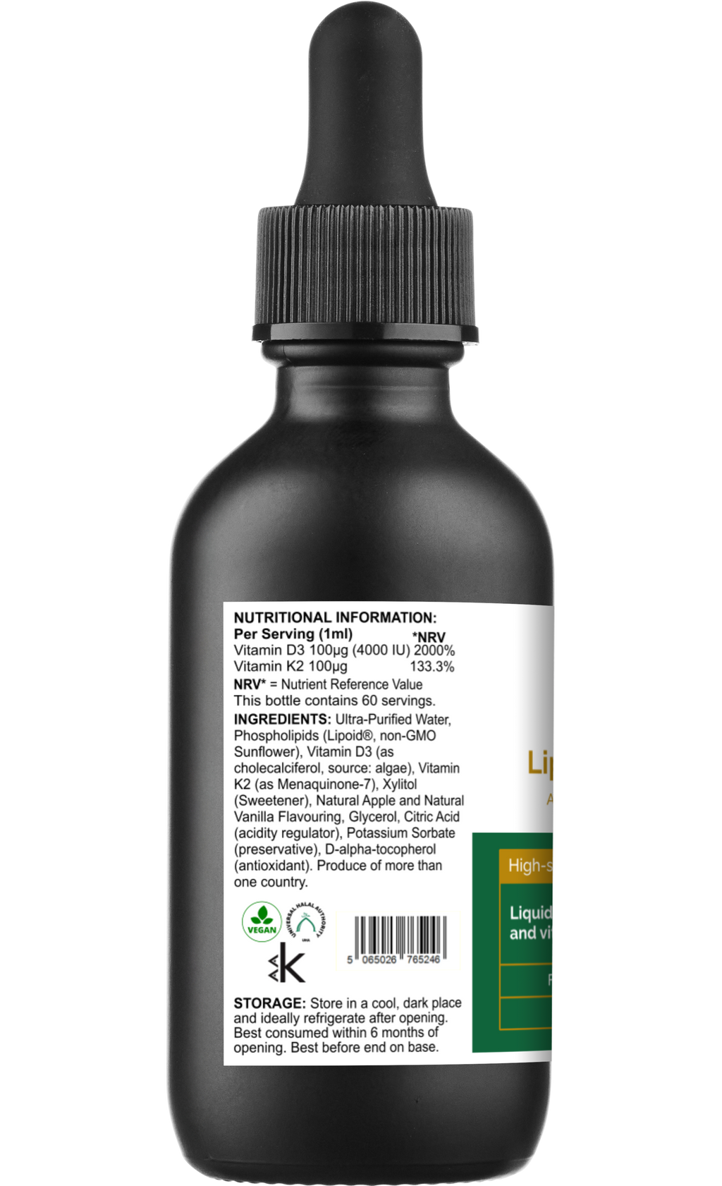 liposomal vitamin d3 and k2 drops for daily wellness